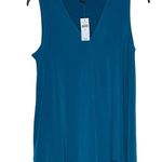Banana Republic  Women's Tank Top Teal V-neck Single-Pleat Shell Blue‎ Sz. XS NWT Photo 0