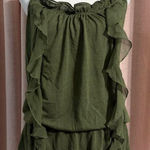 Xhilaration Boho Olive Green Ruffle Drop Waist Tank Top Photo 0