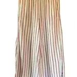 ONIA Women's Red, White, and Metallic Wide Leg Side Slit Pants, Size Medium Photo 0