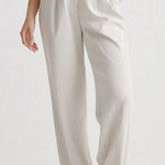 Quince  Stretch Crepe Pleated Wide Leg Pants Trousers‎ Sand 2 Photo 0