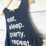 Eat. Sleep. Party. Repeat, Black Crop Top with large Arm Holes Size Medium Photo 1