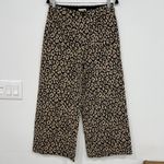 Maeve  Anthropologie Womens Pants 4 Leopard Wide Leg Crop Trouser Animal Brocade Photo 1