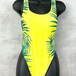 Aerie One Piece Swimsuit Womens Small Tropical Palm Leaves Beachy Summer Yellow Photo 0