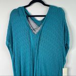 Mikael Aghal‎ blue gray open knit poncho dress Photo 1