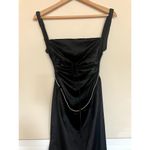 Hello Molly  Bet U Wanna Satin Midi Dress Cutout Gown Black Size M US 6 Photo 3