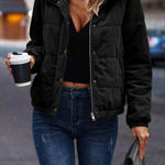 Women's Black Corduroy Jacket Photo 0