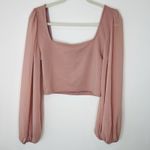 Windsor Pink Top Sheer Long Sleeve Crop Top Size L Photo 2