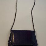 Lee Sands Vintage 1980s Purple Eel Skin Crossbody/Clutch Bag Snap Closure Mirror Photo 1