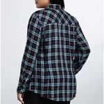 Torrid  Blue Plaid Flannel Button Up Long Sleeve Camp Shirt Size 1X Photo 2