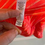 Athleta Women's Bright Orange Striped Jacket W/ Pocket, Thumb Holes Size Medium Photo 6
