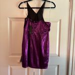 Lulus Lulu’s Cut‎ the Line Magenta Shiny Cutout One-Shoulder Mini Dress Size Large Photo 2