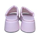 Ganni  WOMEN'S VEGEA  LEATHER PLATFORM
PUFFY SLIDE SANDALS - PALE LILAC size 8.5 Photo 5