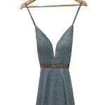 AQUA Foil Fleck Crinkle Mesh Gown Size 6 Photo 7