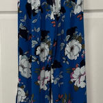 Gill‎ Floral Palazzo Pants Blue White Flower Print Wide Leg Bohemian Flowy Size XS Photo 0