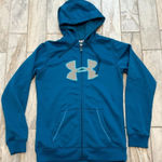 Under Armour women's medium teal/gray fleece-lined hooded full zip jacket Photo 0