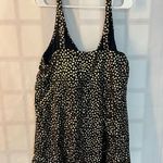 Swim365 Black Gold Spotted Adjustable Strap Mesh Trim Swim Top Dress Size 26 Photo 3