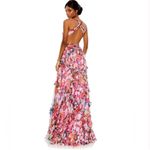 Mac Duggal 68076 Ruffle Floral Cut Out Dress Photo 6