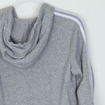 Adidas Womens Grey Full Zip Athletic Hoodie with White Stripes Size M Fleece Gym Photo 7