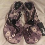 Apt. 9  NWT SZ L purple floral sandals Photo 0