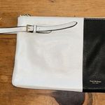 Isaac Mizrahi  whit with black stripe clutch Photo 0