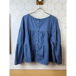 Madewell  Denim Tiered Button-Back Top - Size - XL Photo 3