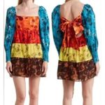 Alice + Olivia  Rowen Floral Long Sleeve Tiered Cotton Minidress M Photo 1