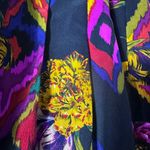 Vintage drop waist skirt in beautiful 100% silk floral design size 6 EUC Black Photo 12