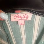 Pink Lily ✨ Striped Sage Sz Large Romper✨ Photo 7
