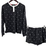 AQUA  Slate Pajama Set All Over Hearts New Size Small‎ Photo 0