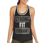 Energie  “ Strong, Fit, Vibrant” racerback tee sz large Photo 0