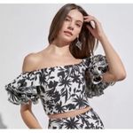 DO+BE NWT Blouse Crop Off The Shoulder Top Resort Wear Ruffle Small Photo 0