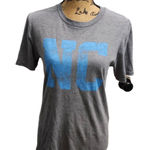 Anvil TShirt Women's Size Small Gray Crew Neck Short Sleeves Blue NC Graphic Photo 0