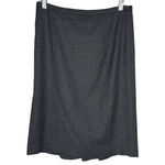 Talbots Skirt Womens 2 Gray Pencil Skirt Ruffle Back Neutral Minimalist Feminine Photo 0