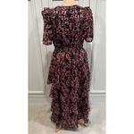 Hale Bob Jade Lurex Jacquard Tiered Dress Floral Romantic Bohemian Cottagecore Photo 5