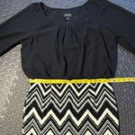 Enfocus Studio  Black & Cream Solid & Stripes Dress Size 14 Photo 5
