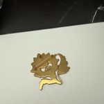 MMA 1985 Metropolitan Museum OfArt Blue Enamel Gold Tone Flower Brooch Pendant Photo 6