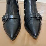 Nine West  ankle Boots leather motorcycle black NWCarrillo shoe zip boot Sz 8M Photo 11