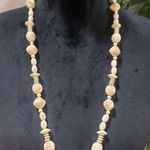 Womens Fashion Beige ChunkyRound Beaded Necklace Jewellery w/ Lobster Clasp Photo 1