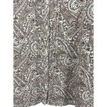 Lands' End Lands’ End Women’s 3X Paisley Ruffle Trim Brown White Stretch Soft Button Up Top Photo 2