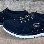 Skechers Air-Cooled Memory Foam Sneakers Women’s Sz 8 Black Quilt Copper Studded Photo 1