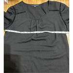 Haute Monde  Anthropologie Blouse Womens Medium Sheer Black Split Back Photo 6