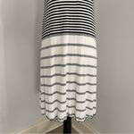 American Eagle Short Sleeve T-Shirt Midi Dress Medium White Monochrome Stripes Photo 4