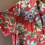 Erika  Red Floral Blouse with gathered sides medium Photo 4