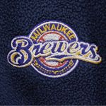 Antigua  Milwaukee Brewers MLB Baseball Navy Blue Fleece Zipup Jacket Women's XL Photo 4
