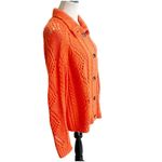 Sundance  Women's Winter Tryst Cardigan Sweater Large Tangerine Orange Granny Photo 2