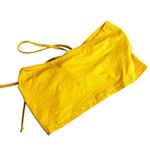 Yellow Gold Bandeau Top Strapless Design Shirt Ties In Front Women’s Size Small! Photo 2