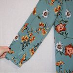 Azalosie Green Floral Print High Neck Long Sleeve Knee Length Shift Dress Size M Photo 1