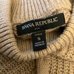 Banana Republic : Carmel Colored Cotton Blend Cable Knit Sweater- side slits- SP Photo 1