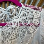 Coach 🤍Women’s EUC  White Mini Tiered Gathered Waist Dress w/ Lace Detail Size 4 Photo 12