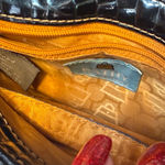 Kathy Van Zeeland  Shiny Black Embossed Crossbody Photo 5